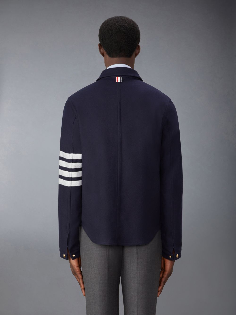 Thom Browne Wool Cashmere 4-Bar Utility Men Jackets Blue | LTG25C15088