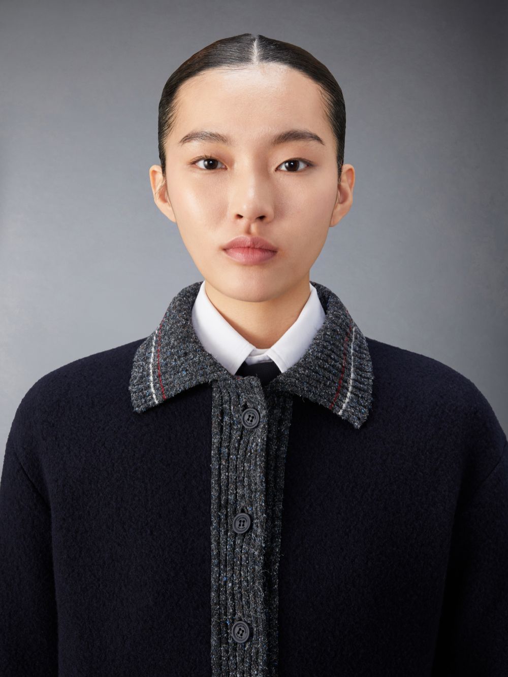 Thom Browne Wool Fleece Women Cardigan Blue | JXJ92B91897