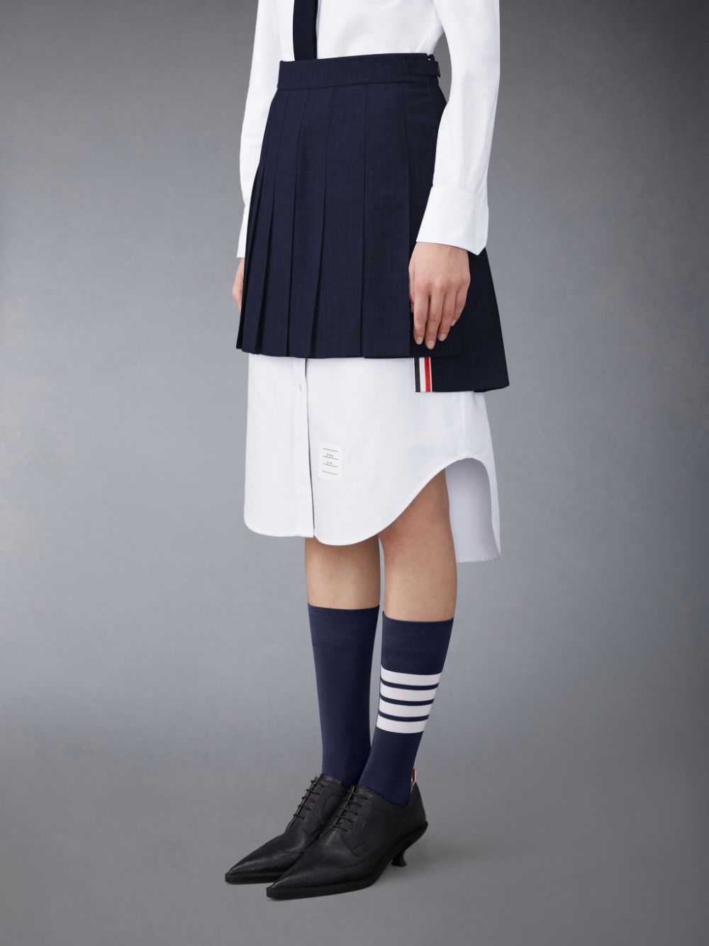 Thom Browne Wool Fresco Pleated Mini Women Skirts Blue | ANI17P48991