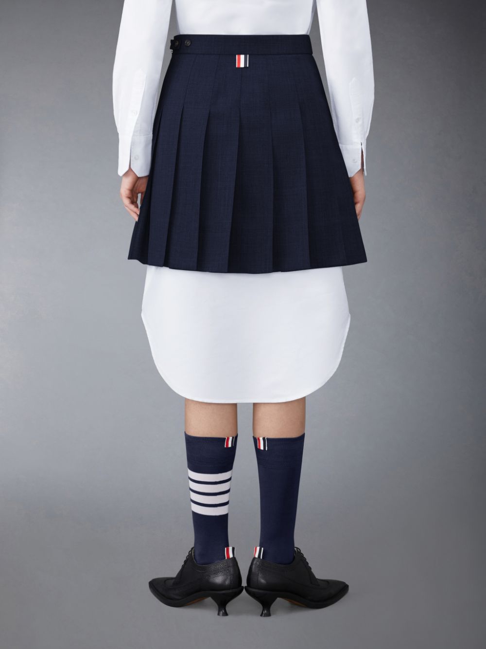 Thom Browne Wool Fresco Pleated Mini Women Skirts Blue | ANI17P48991