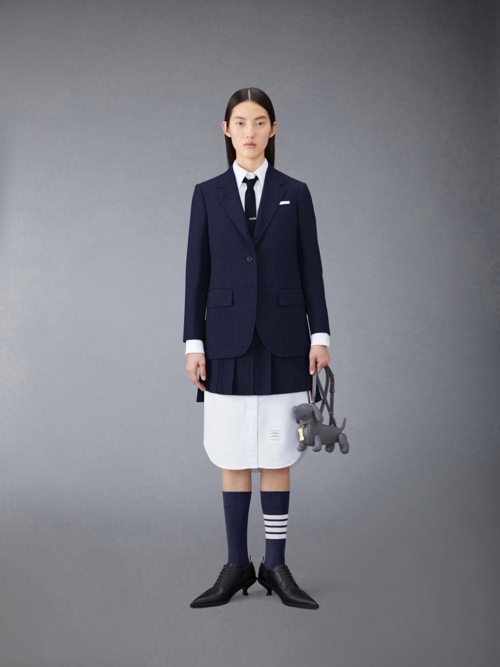 Thom Browne Wool Fresco Pleated Mini Women Skirts Blue | ANI17P48991