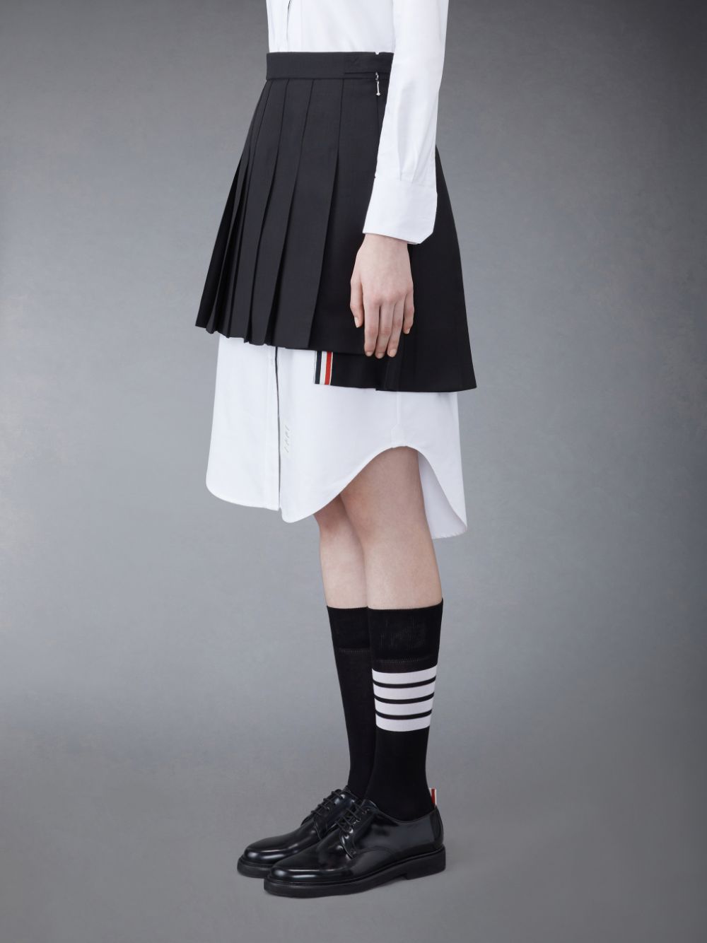 Thom Browne Wool Fresco Pleated Mini Women Skirts Black | KIT90Q24369