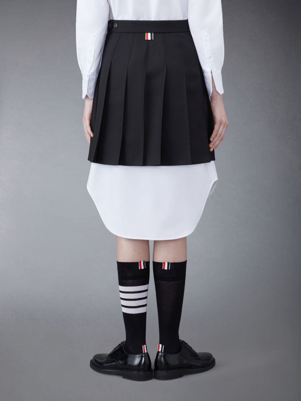 Thom Browne Wool Fresco Pleated Mini Women Skirts Black | KIT90Q24369