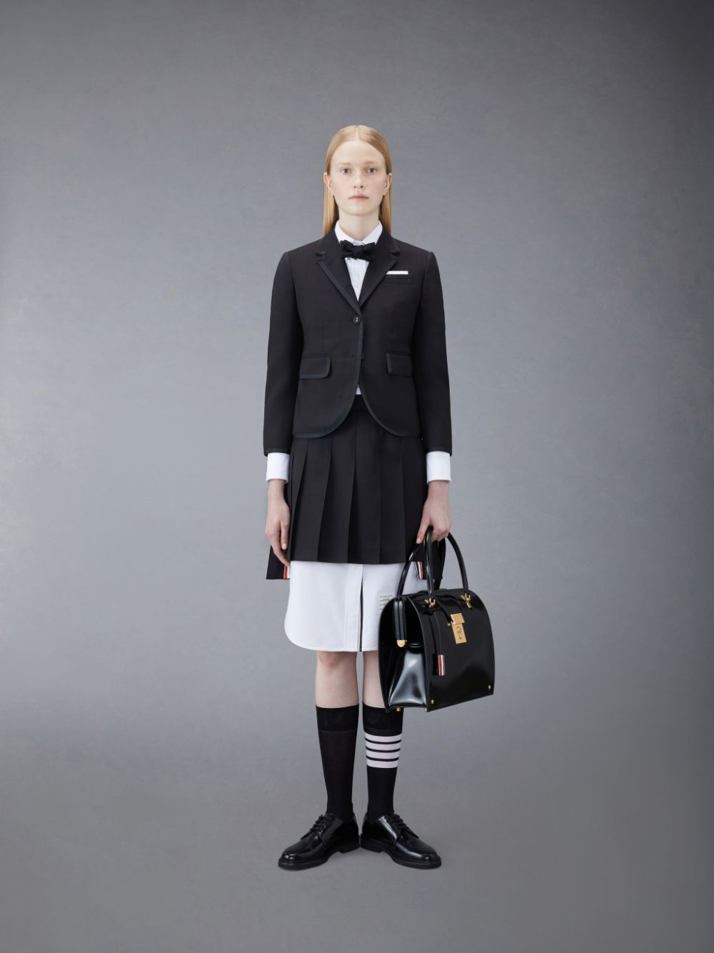 Thom Browne Wool Fresco Pleated Mini Women Skirts Black | KIT90Q24369