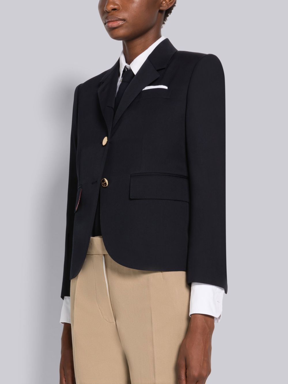 Thom Browne Wool Gabardine High Armhole Sport Women Coats Blue | IUG36D00775