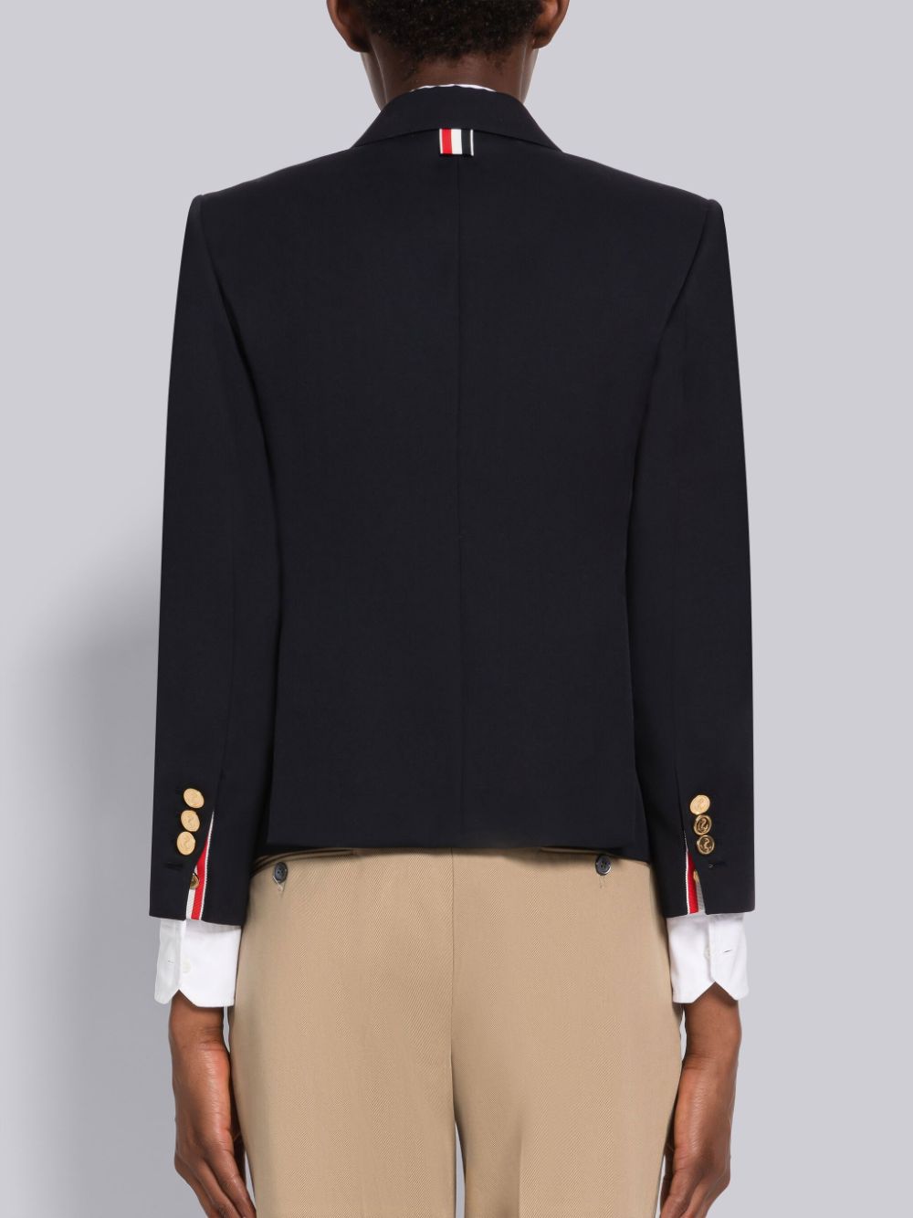 Thom Browne Wool Gabardine High Armhole Sport Women Coats Blue | IUG36D00775