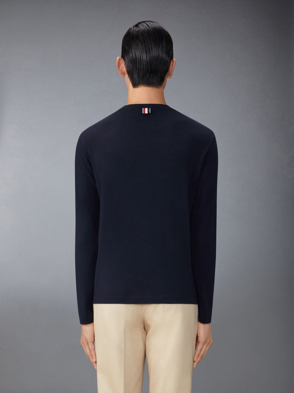 Thom Browne Wool Jersey 4-Bar Men T Shirts Blue | VYF63Y11222