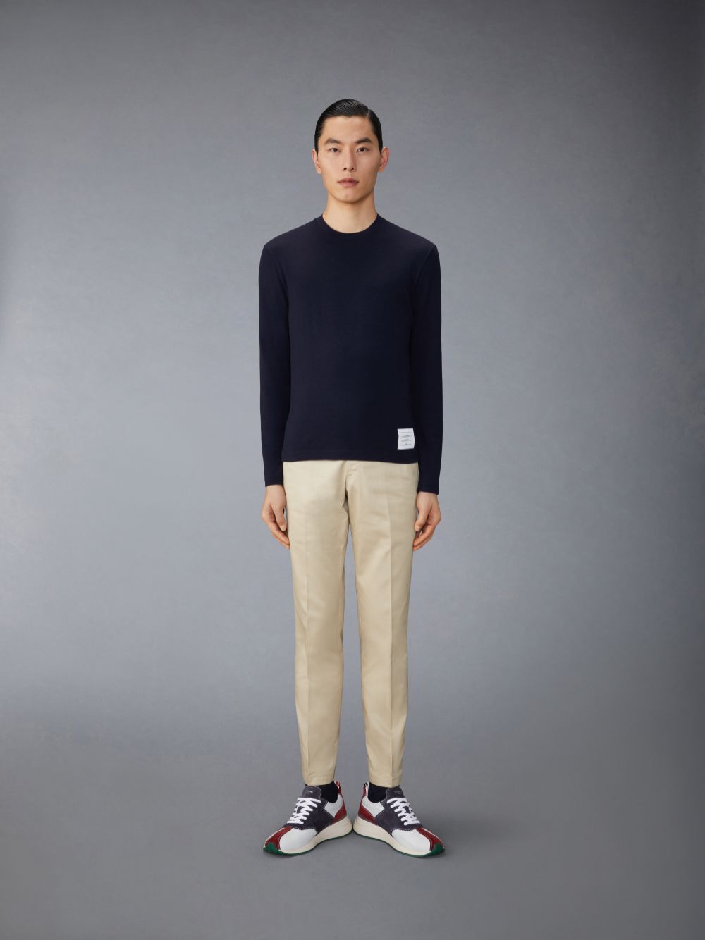 Thom Browne Wool Jersey 4-Bar Men T Shirts Blue | VYF63Y11222