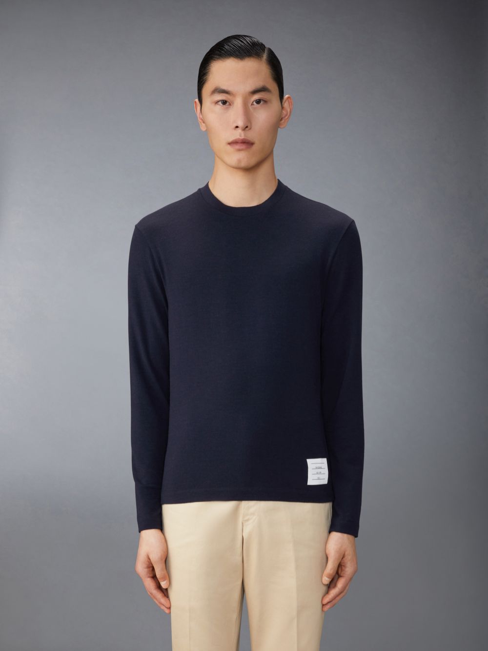 Thom Browne Wool Jersey 4-Bar Men T Shirts Blue | VYF63Y11222