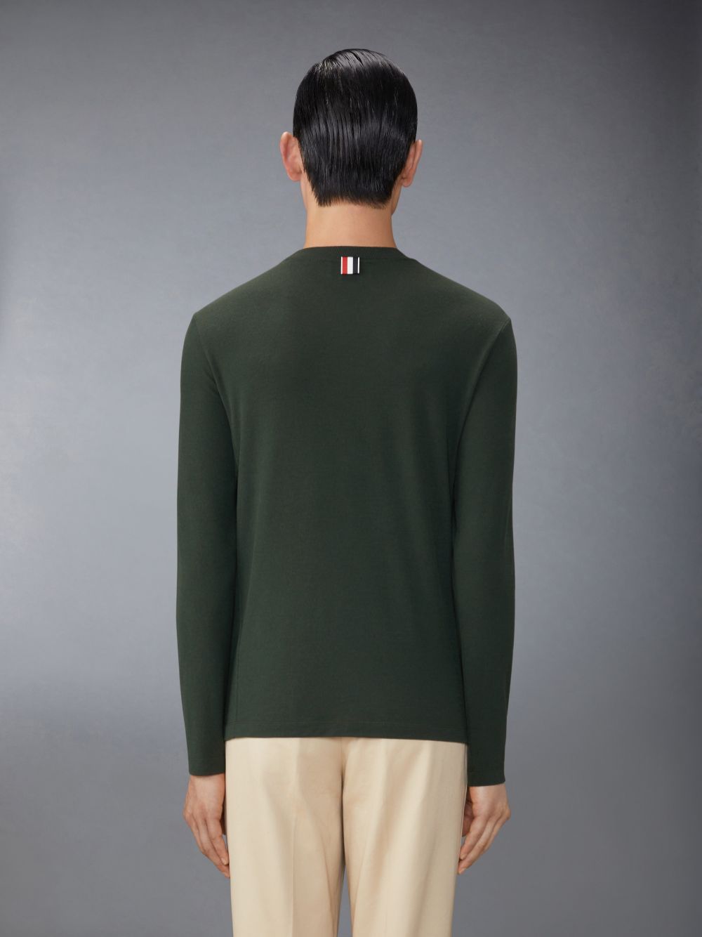 Thom Browne Wool Jersey 4-Bar Men T Shirts Green | XCC63I80646