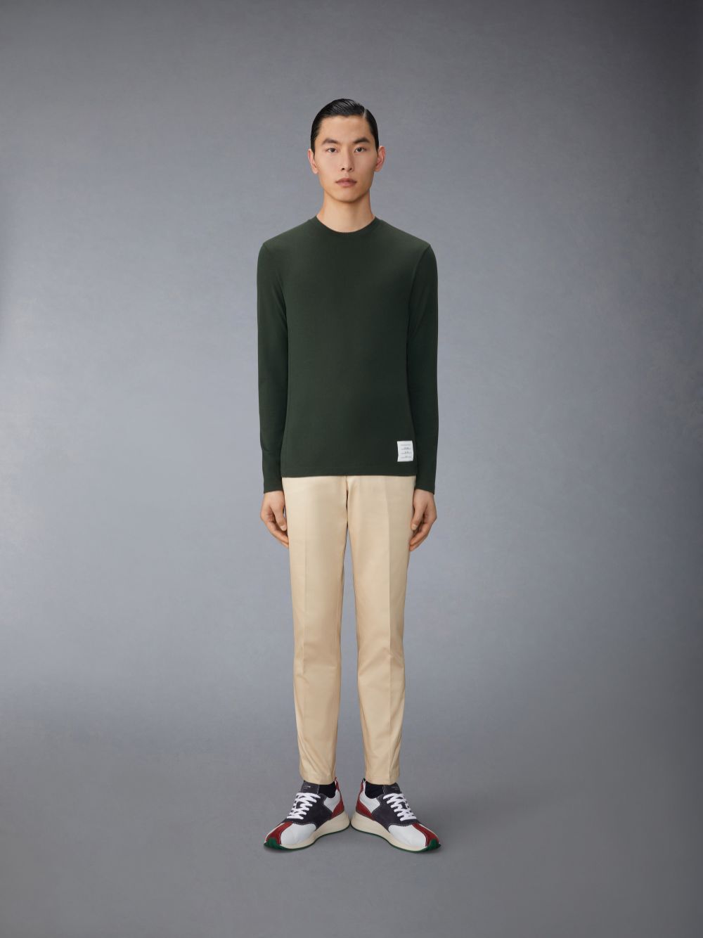 Thom Browne Wool Jersey 4-Bar Men T Shirts Green | XCC63I80646