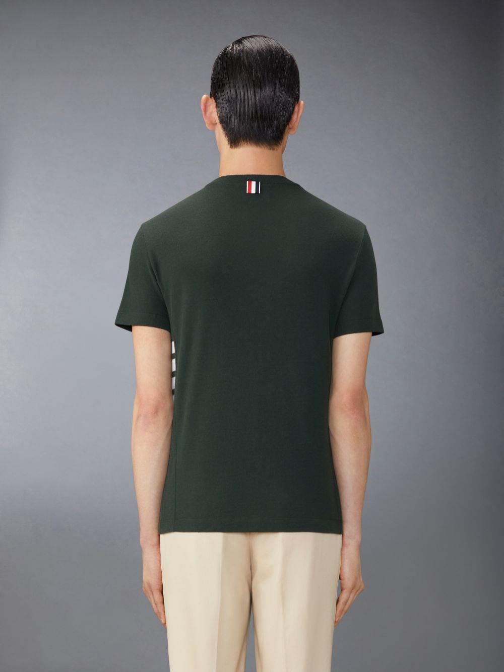 Thom Browne Wool Jersey 4-Bar Men T Shirts Green | GWN35R44050