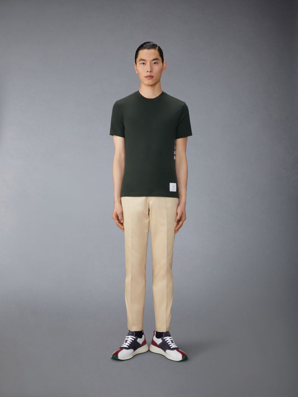 Thom Browne Wool Jersey 4-Bar Men T Shirts Green | GWN35R44050