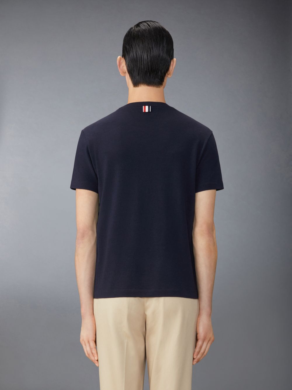 Thom Browne Wool Jersey 4-Bar Men T Shirts Blue | SBT92F38262