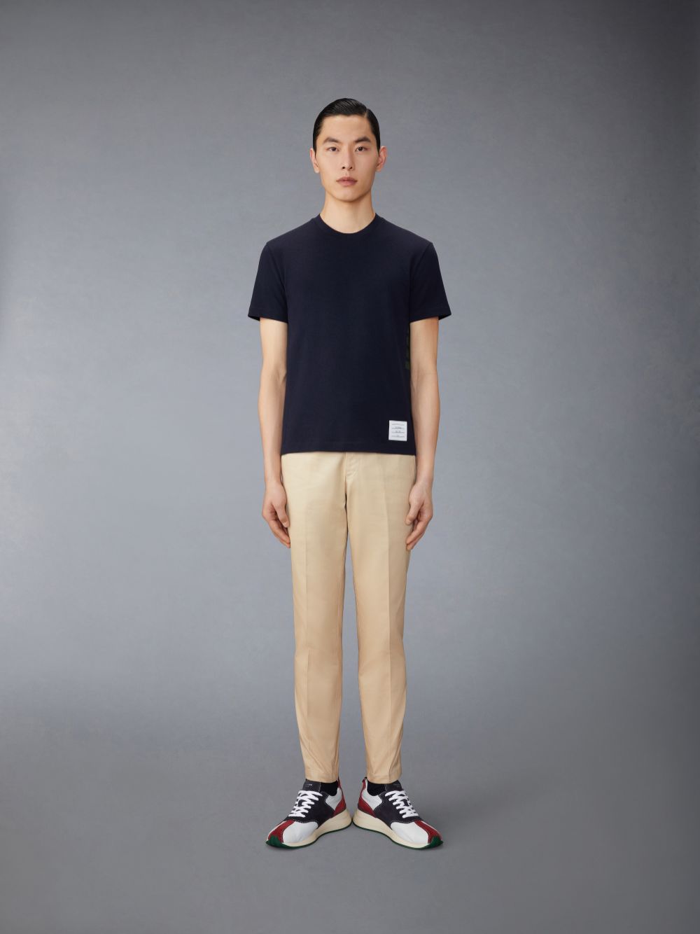 Thom Browne Wool Jersey 4-Bar Men T Shirts Blue | SBT92F38262