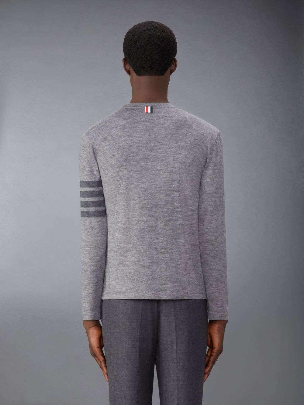 Thom Browne Wool Jersey 4-Bar Men T Shirts Grey | IGB51L60181