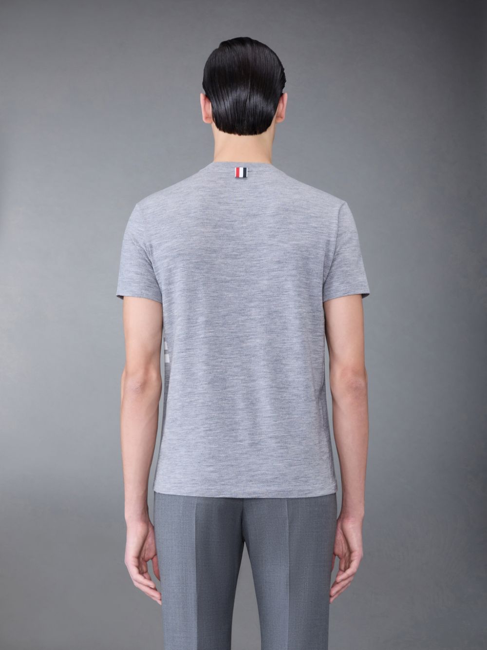 Thom Browne Wool Jersey 4-Bar Short Sleeve Men T Shirts Grey | BAX36O51314