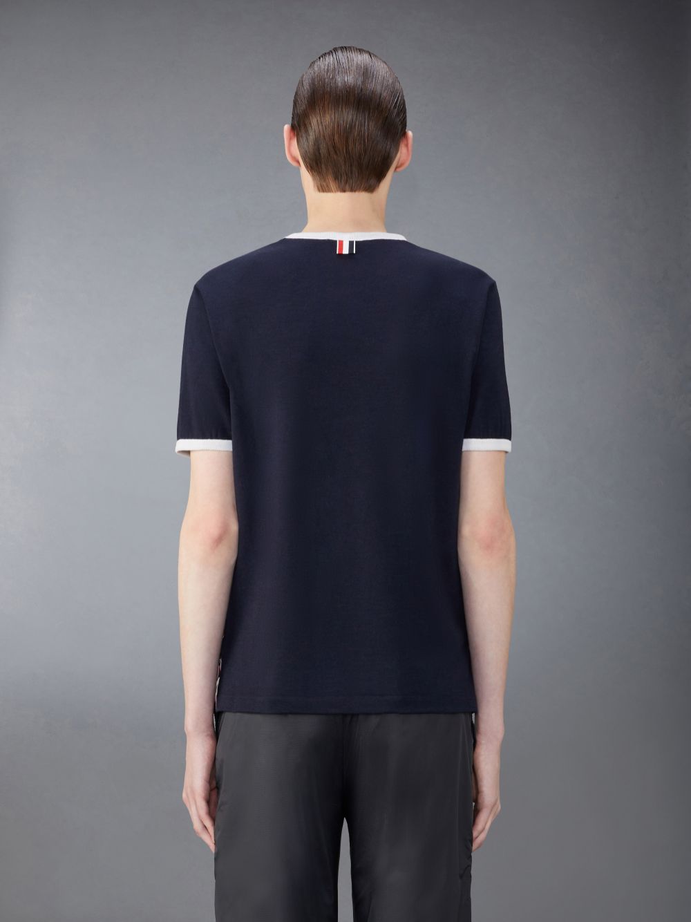 Thom Browne Wool Jersey Ringer Men T Shirts Blue | PRK11M52977