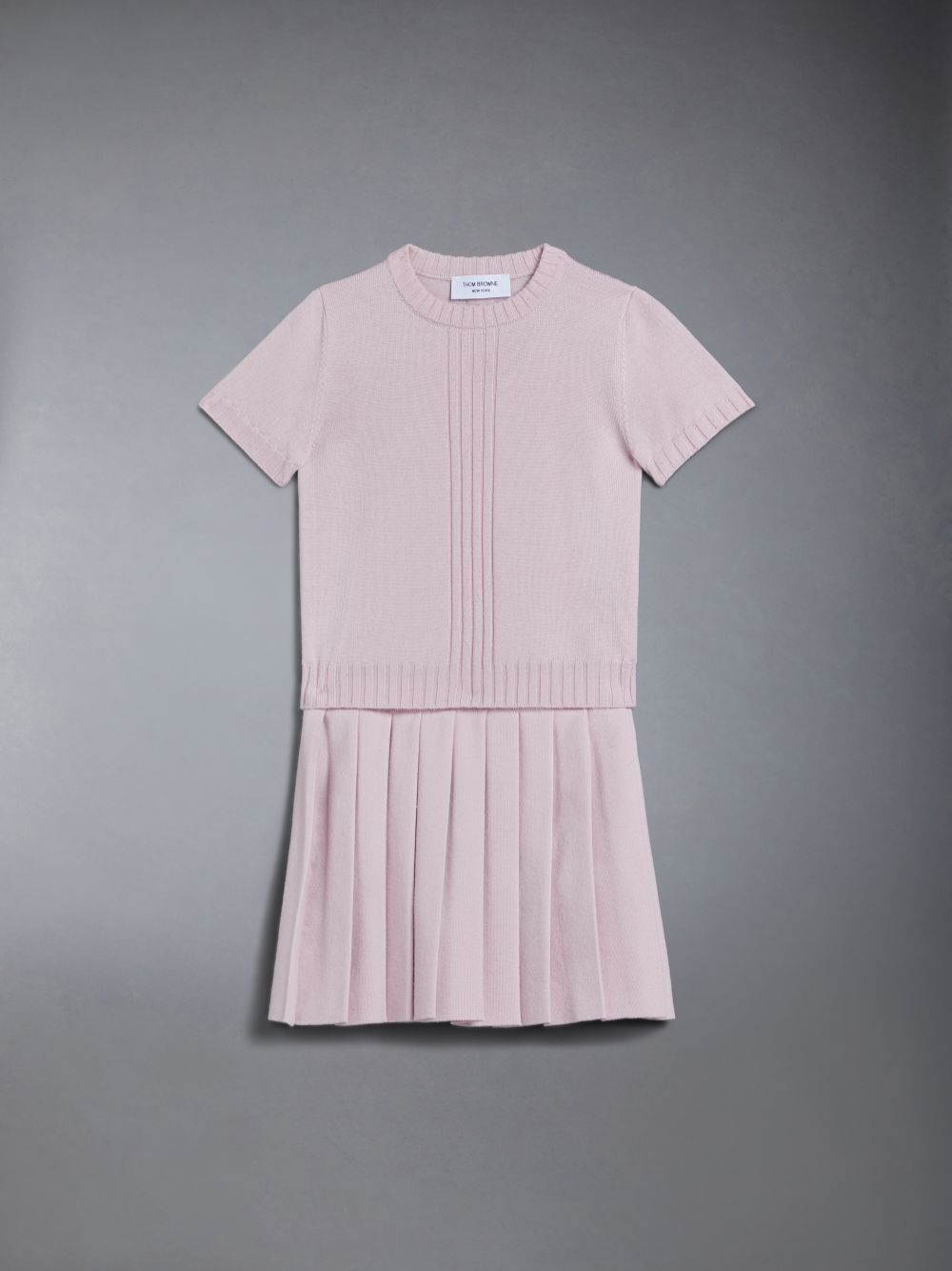 Thom Browne Wool Knit Pleated Girls's Skirts Pink | MZQ45R15149