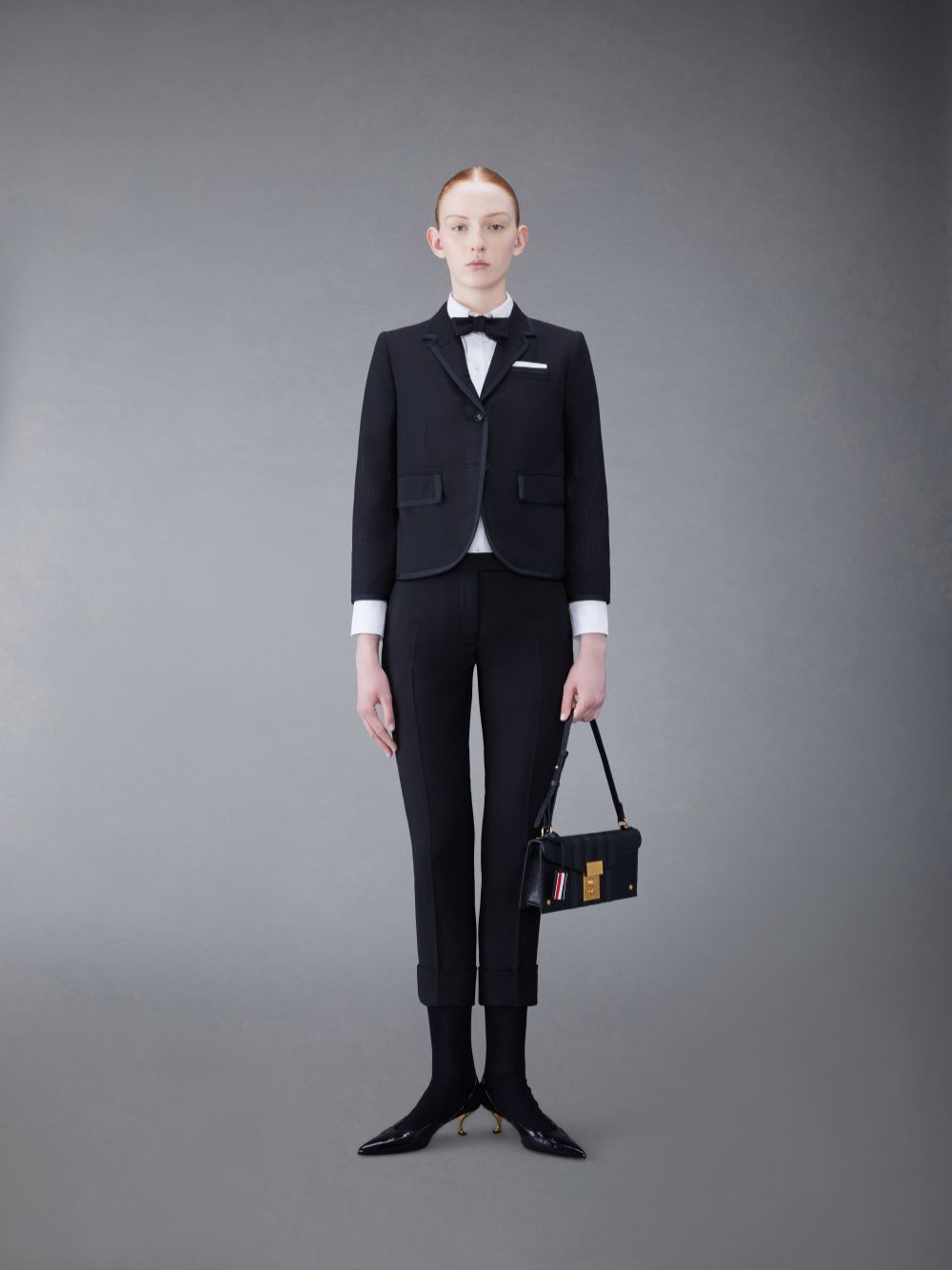 Thom Browne Wool Low Rise Cigarette Women Pants Black | PSN69I34808