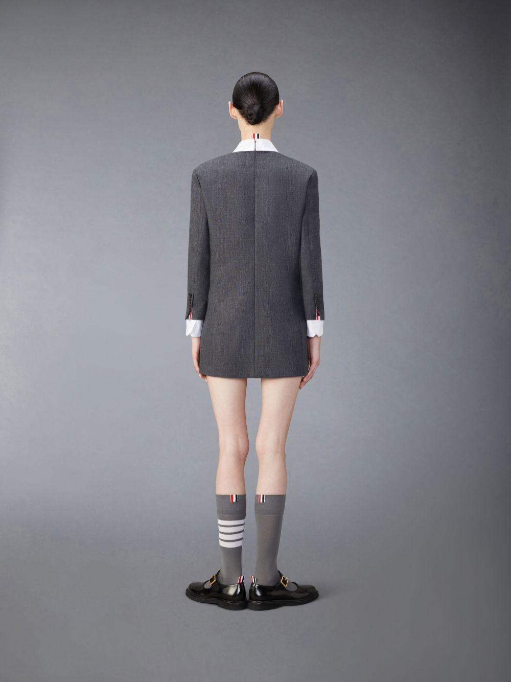 Thom Browne Wool Mini Shift Women Dress Grey | QXX41E07975