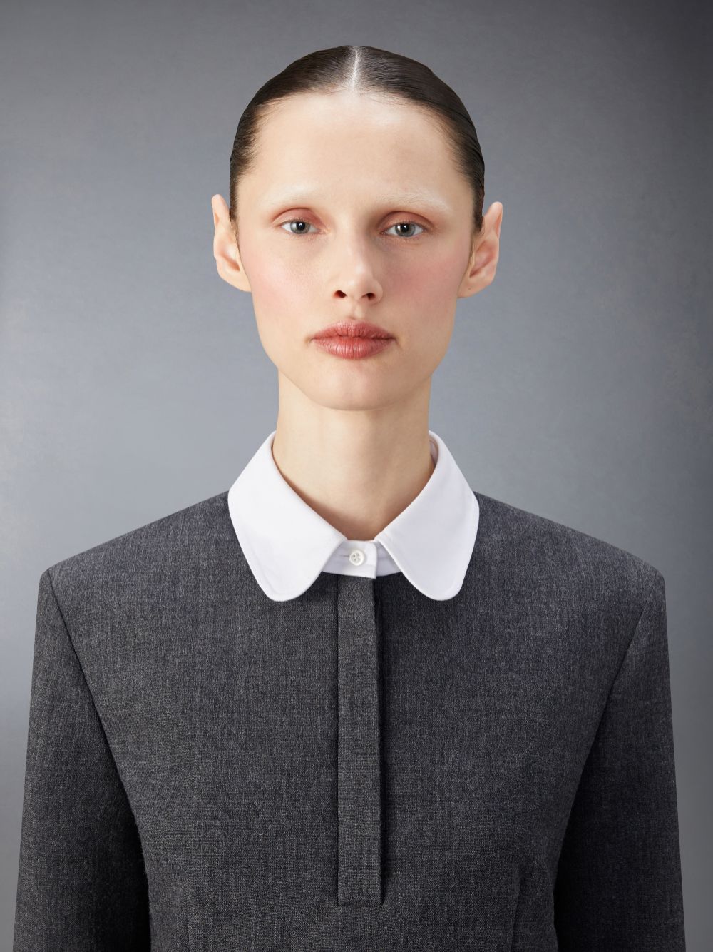 Thom Browne Wool Mini Shift Women Dress Grey | QXX41E07975