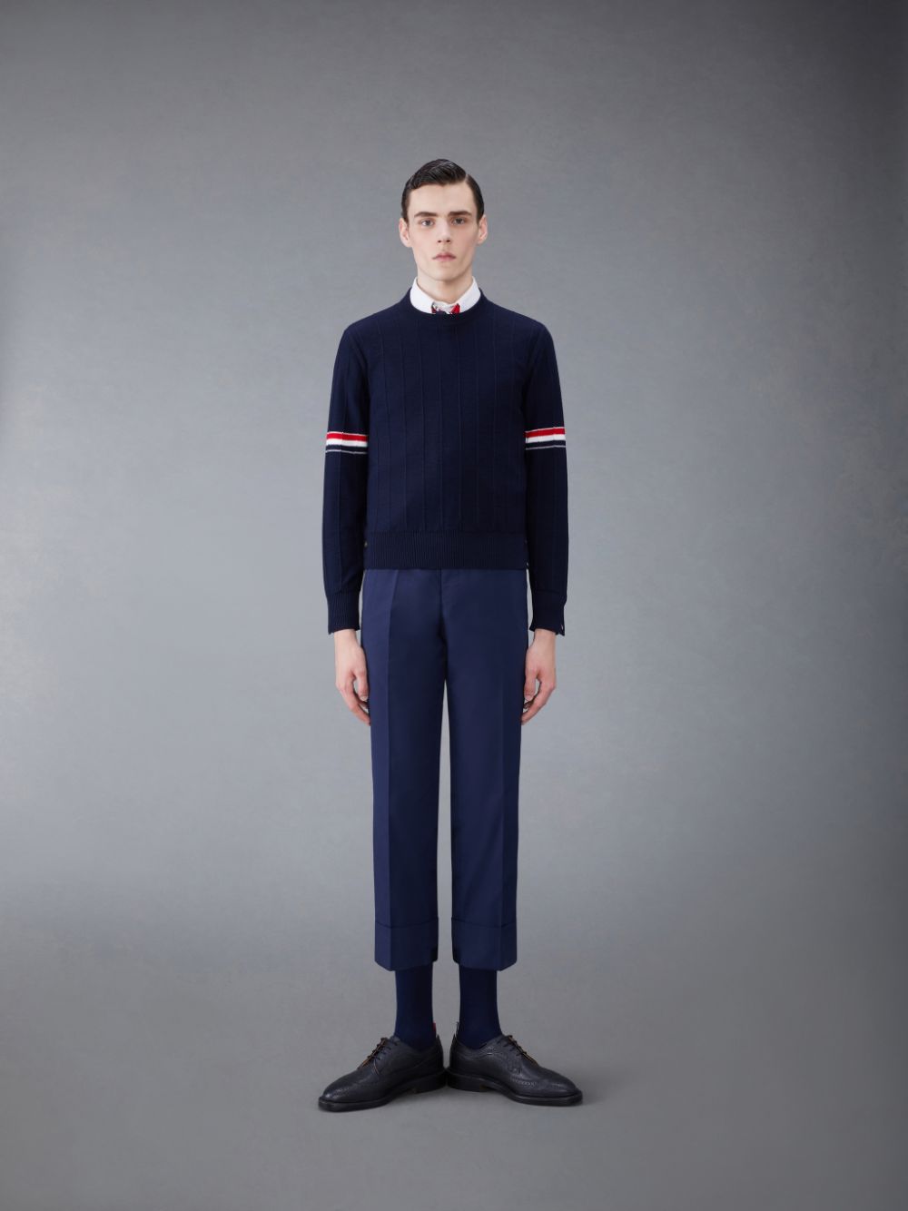 Thom Browne Wool Relaxed Men Pullover Blue | VKF42X55880