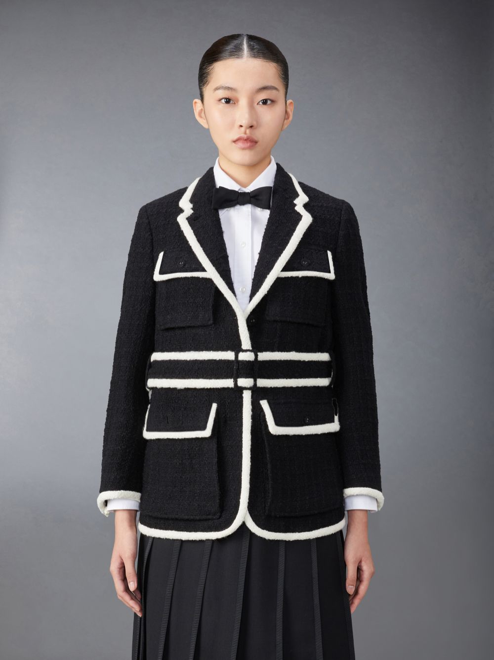 Thom Browne Wool Tipping Safari Women Jackets Black | UHM87L51616