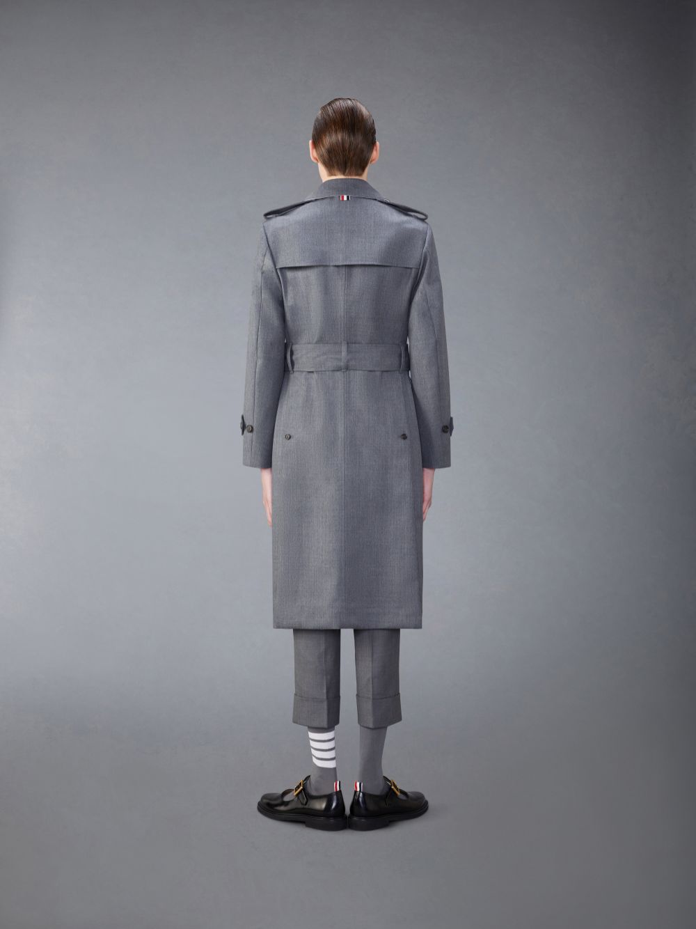 Thom Browne Wool Twill Unconstructed Trench Men Coats Grey | MDA80W01502