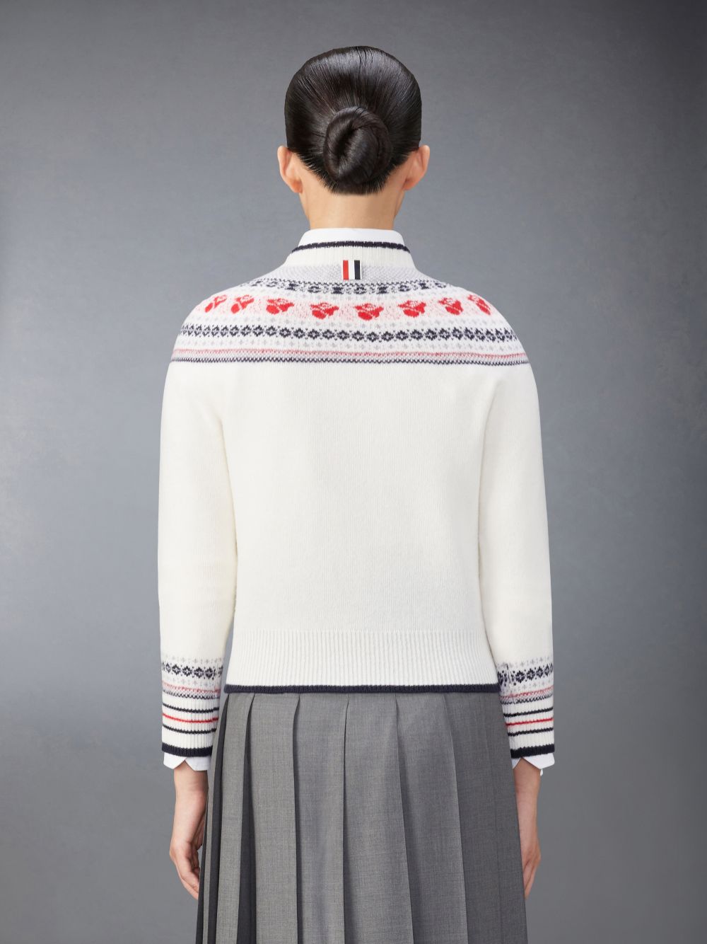 Thom Browne Wool and Mohair Rose Women Pullover White | QCJ14H87321