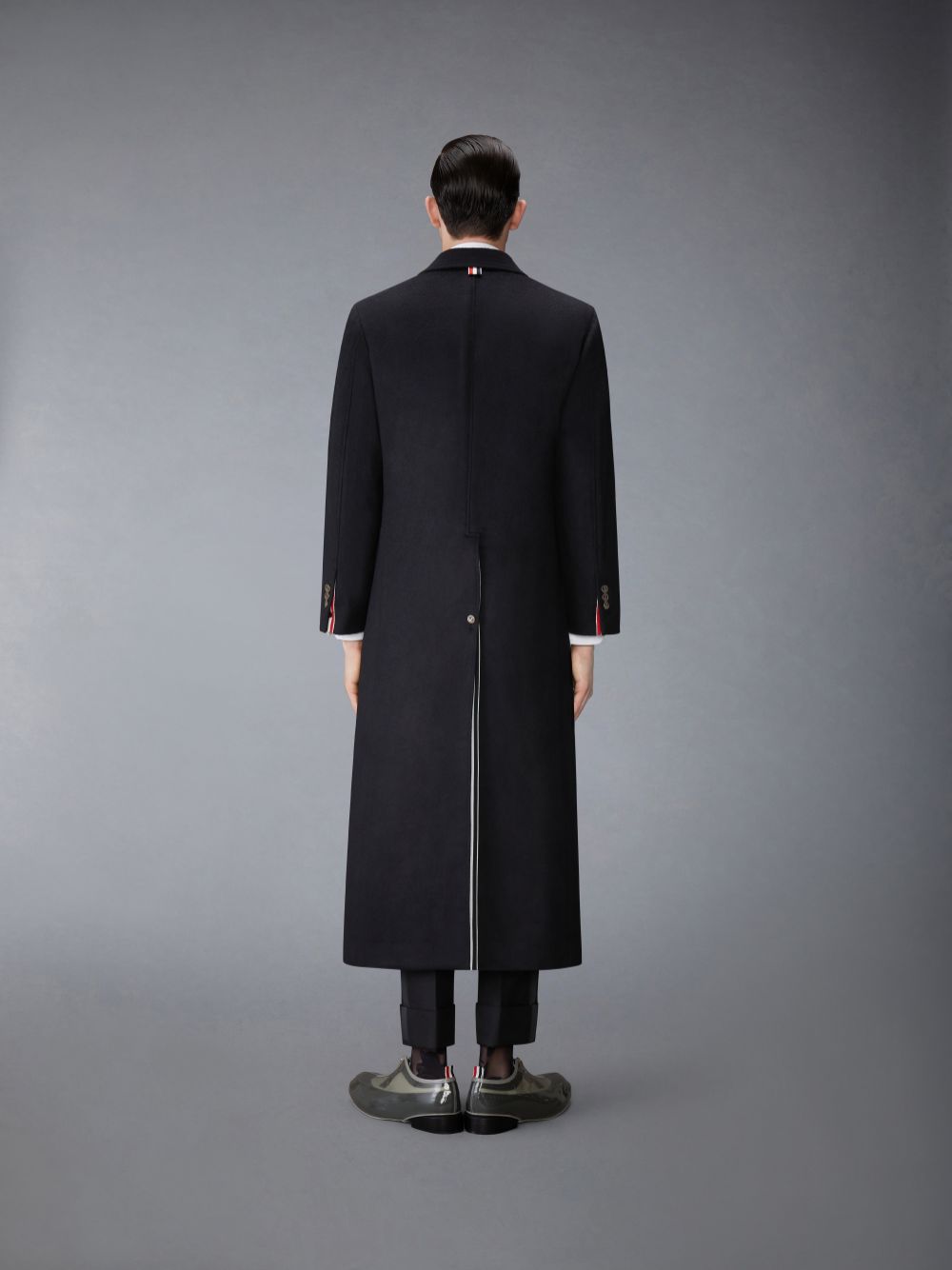 Thom Browne Zibeline Cashmere Maxi Soft Shoulder Men Coats Black | QZG39Q41426