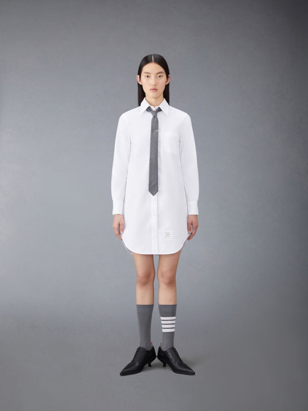 Thom Browne crinkled cotton Shirt Women Dress White | ZUQ53Z29371