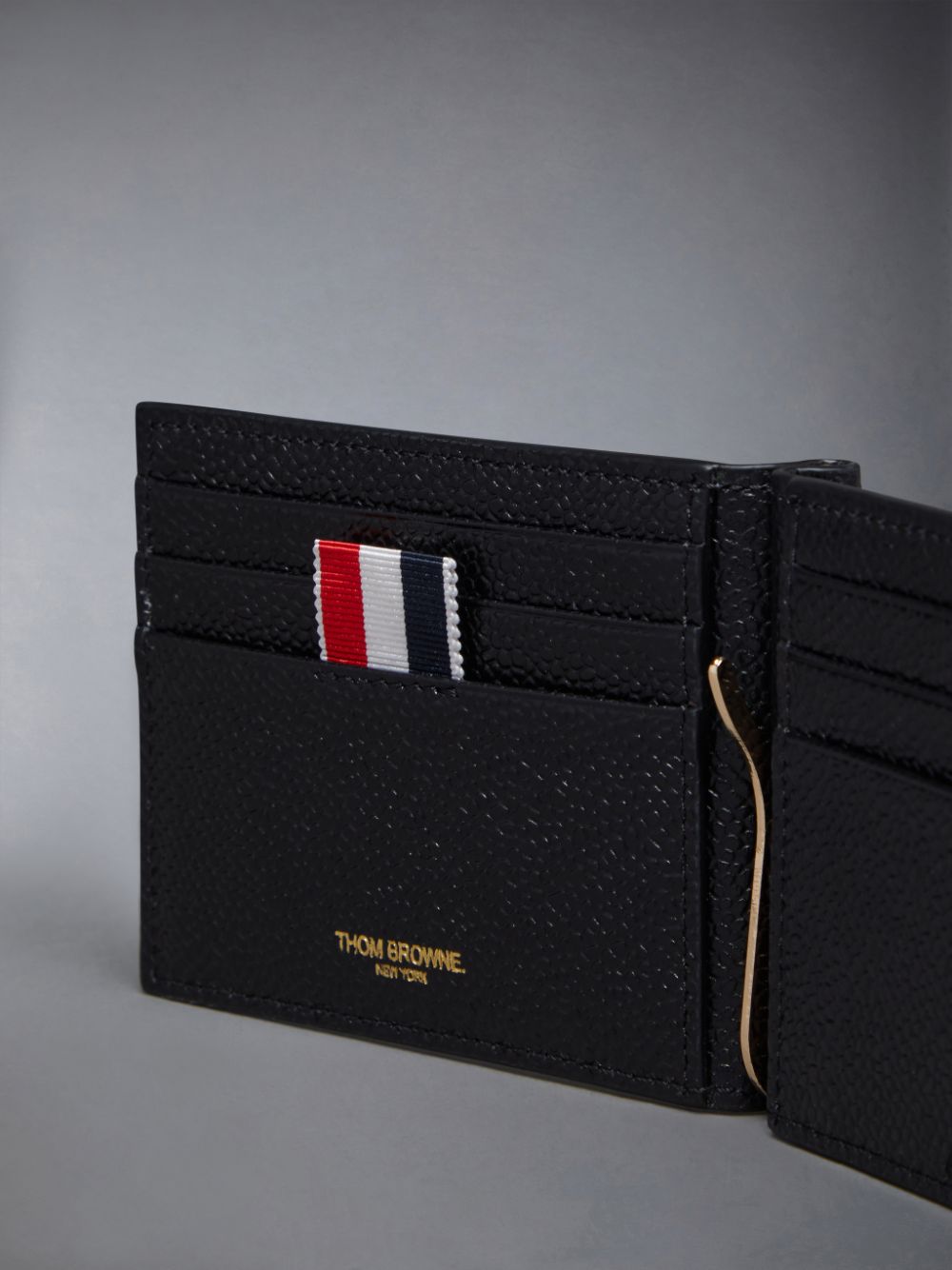 Thom Browne grained-leather Men Wallets Black | MKL51D45273