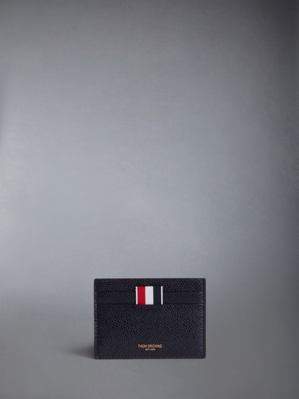 Thom Browne pebbled leather cardholder Men Card Case Black | RKZ91R26318