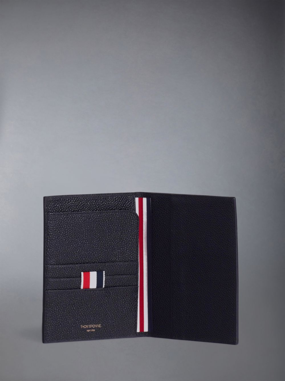 Thom Browne pebbled-leather passport holder Men Wallets Black | LDQ94K74918