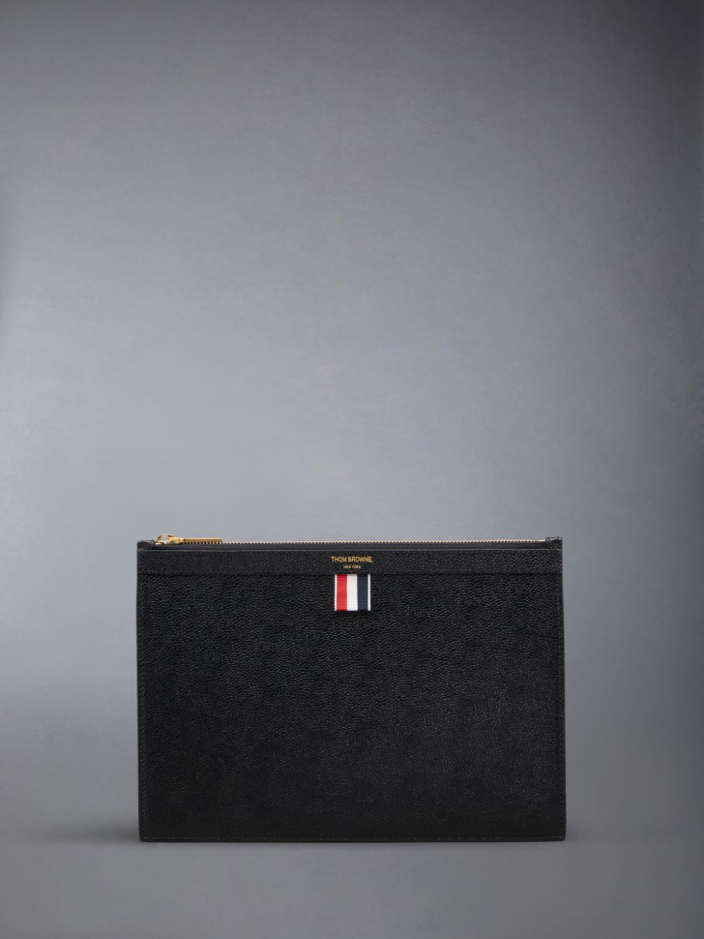 Thom Browne small leather Men Clutch Bags Black | UQH00B84822